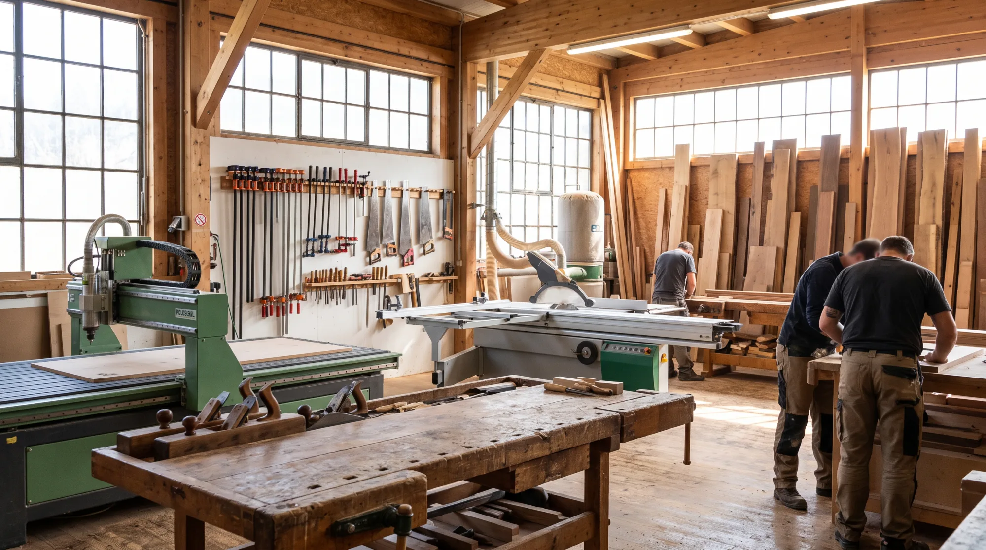 Handwerkliche Detailarbeit in der Schreinerei-Werkstatt