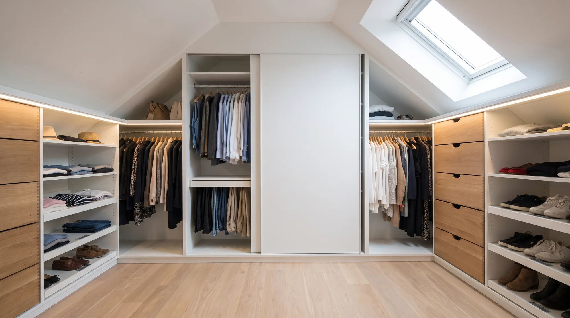 Einbauschrank und Ankleide nach Maß an einer Dachschräge